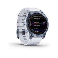 Garmin fenix 7 Sapphire Solar,Titan Blue/ White Silicone Band, EU