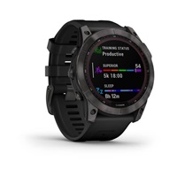 Garmin fenix 7X Sapphire Solar, Titan Carbon Gray/ Black Silicone Band, EU