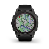 Garmin fenix 7X Sapphire Solar, Titan Carbon Gray/ Black Silicone Band, EU