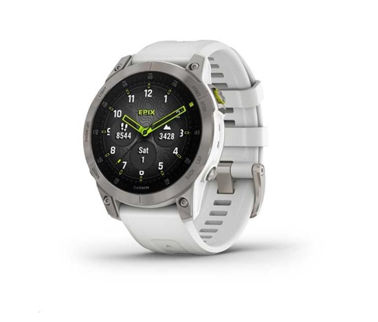 Garmin epix Sapphire, Titan/ White Silicone Band, EU