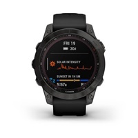 Garmin fenix 7 Sapphire Solar, Titan Black/ Black Silicone Band, EU
