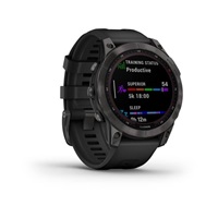 Garmin fenix 7 Sapphire Solar, Titan Black/ Black Silicone Band, EU