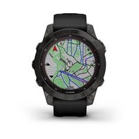 Garmin fenix 7 Sapphire Solar, Titan Black/ Black Silicone Band, EU