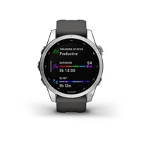 Garmin fenix 7s Glass, Silver/ Graphite Silicone Band, EU