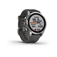 Garmin fenix 7s Glass, Silver/ Graphite Silicone Band, EU
