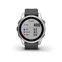 Garmin fenix 7s Glass, Silver/ Graphite Silicone Band, EU