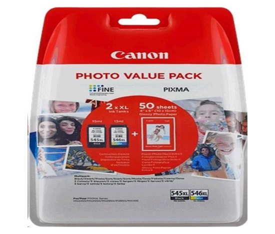 Canon CARTRIDGE PG-545XL/CL-546XL SEC -fotopapír + GP-501 (50 listů) multipack pro Pixma MG a Pixma TS 305, 3150, 3151