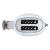 Smeg TSF01PBEU toustovač / topinkovač, 2 toasty, 6 úrovní opékání, zásuvka na drobky, styl. 50. let, pastelově modrá