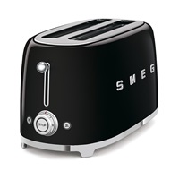 Smeg TSF02BLEU, toustovač / topinkovač, 4 toasty, 6 úrovní opékání, zásuvka na drobky, styl. 50. let, černý