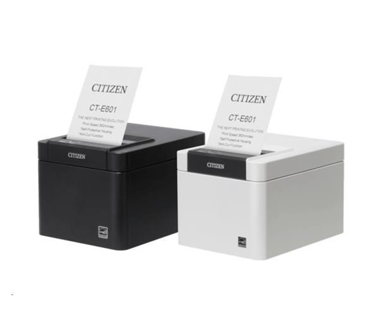 Citizen CT-E601, USB, USB Host, 8 dots/mm (203 dpi), cutter, white