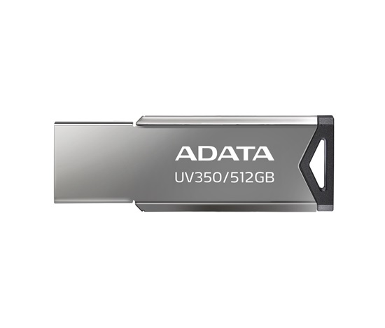 ADATA Flash Disk 512GB UV350, USB 3.2 Dash Drive, tmavě stříbrná textura kov