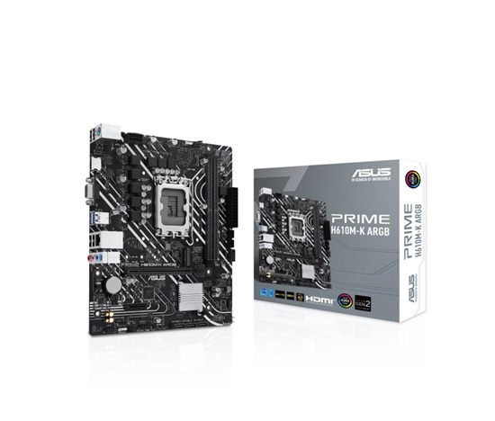 ASUS MB Sc LGA1700 PRIME H610M-K ARGB, Intel H610, 2xDDR5, 1xHDMI, 1xVGA, mATX
