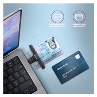 AXAGON CRE-SMPC, USB-C PocketReader čtečka kontaktních karet Smart card (eObčanka)