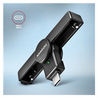 AXAGON CRE-SMPC, USB-C PocketReader čtečka kontaktních karet Smart card (eObčanka)