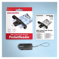AXAGON CRE-SMPC, USB-C PocketReader čtečka kontaktních karet Smart card (eObčanka)