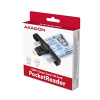 AXAGON CRE-SMPC, USB-C PocketReader čtečka kontaktních karet Smart card (eObčanka)