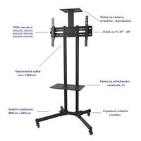 Tv stojan s policema Fiber Mounts M6C61