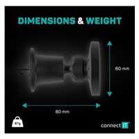 CONNECT IT InCarz MagSafe univerzální magnetická bezdrátová nabíječka do auta, černá