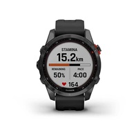 Garmin fenix 7s Solar, Gray/ Black Silicone Band, EU