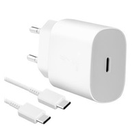 Samsung síťová nabíječka EP-TA800EWE + kabel EP-DA905BWE USB-C, 25W, bílá, (bulk)