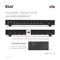 Club3D Video splitter 1:8 HDMI 2.0 4K60Hz UHD (600Mhz), 8 portů