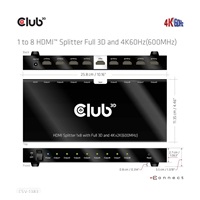 Club3D Video splitter 1:8 HDMI 2.0 4K60Hz UHD (600Mhz), 8 portů