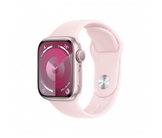 APPLE Watch Series 9 GPS 45mm Pink Aluminium Case with Light Pink Sport Band - M/L