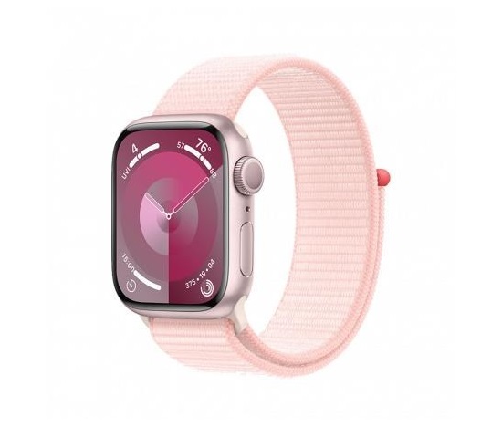 APPLE Watch Series 9 GPS 45mm Pink Aluminium Case with Light Pink Sport Loop