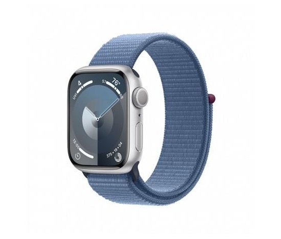 APPLE Watch Series 9 GPS 45mm Silver Aluminium Case with Winter Blue Sport Loop