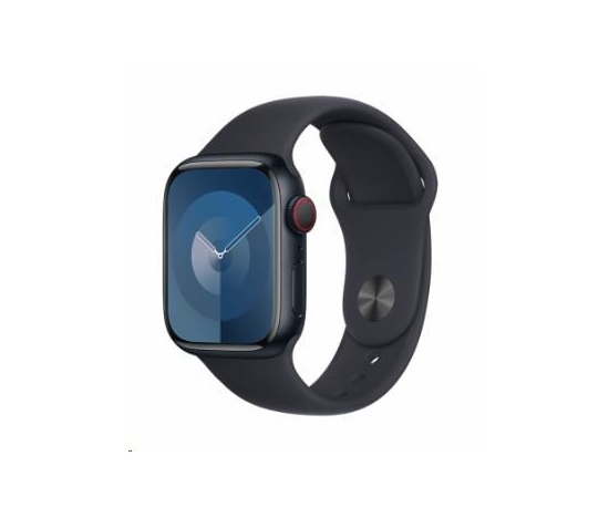 APPLE Watch Series 9 GPS + Cellular 41mm Midnight Aluminium Case with Midnight Sport Band - M/L