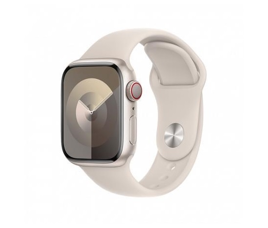 APPLE Watch Series 9 GPS + Cellular 45mm Starlight Aluminium Case with Starlight Sport Band - M/L