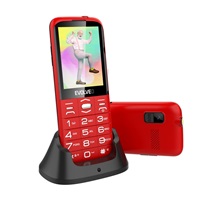 EVOLVEO EasyPhone XO, mobilní telefon pro seniory s nabíjecím stojánkem, červená