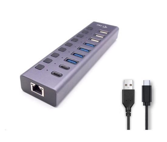 i-tec USB 3.0/USB-C nabíjecí HUB 9port LAN + Power Adapter 60 W