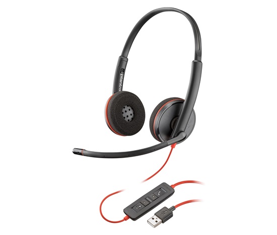 Poly Blackwire C3220 náhlavní souprava, USB-A, stereo (Bulk), černá