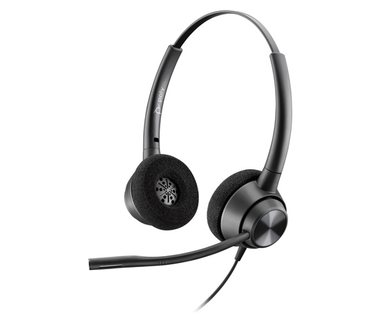 Poly EncorePro 320 with Quick Disconnect Binaural Headset TAA