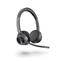 Poly Voyager 4320 MS Teams bezdrátová náhlavní souprava, BT700 USB-C adaptér, stereo, nabíjecí stojánek