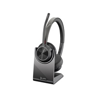 Poly Voyager 4320 MS Teams bezdrátová náhlavní souprava, BT700 USB-C adaptér, stereo, nabíjecí stojánek