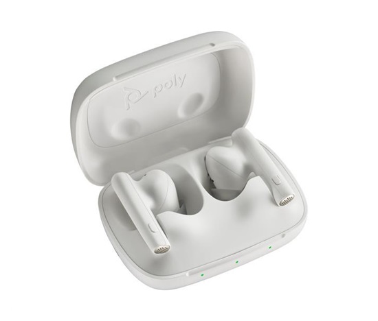 Poly bluetooth headset Voyager Free 60, BT700 USB-A adaptér, nabíjecí pouzdro, bílá