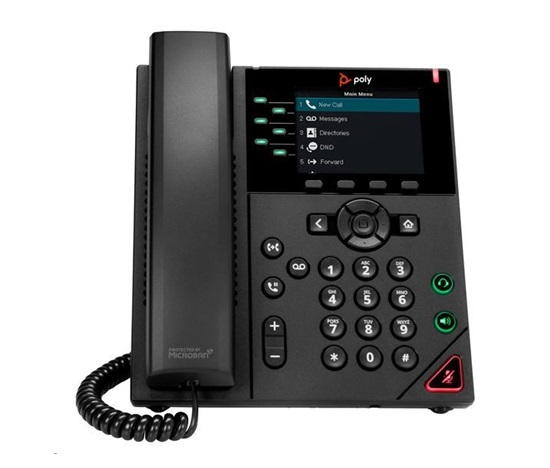 Poly VVX 350 6linkový IP telefon, PoE