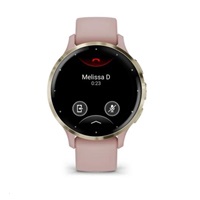 Garmin Venu® 3S, Nerezová luneta Soft Gold, pouzdro Dust Rose, silikonový řemínek