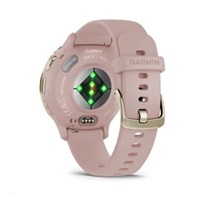 Garmin Venu® 3S, Nerezová luneta Soft Gold, pouzdro Dust Rose, silikonový řemínek
