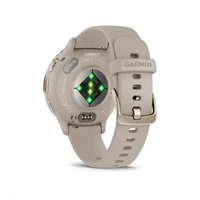 Garmin Venu® 3S, Nerezová luneta Soft Gold, pouzdro French Gray, silikonový řemínek