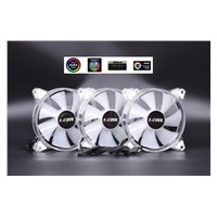 1stCOOL KIT AURA EVO CRYSTAL ARGB 3x Crystal White ventilátor + ARGB Nano řadič