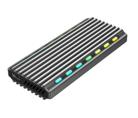 GEMBIRD externí box pro M.2 NVMe disky, USB 3.1, hliník, podsvícení, černá