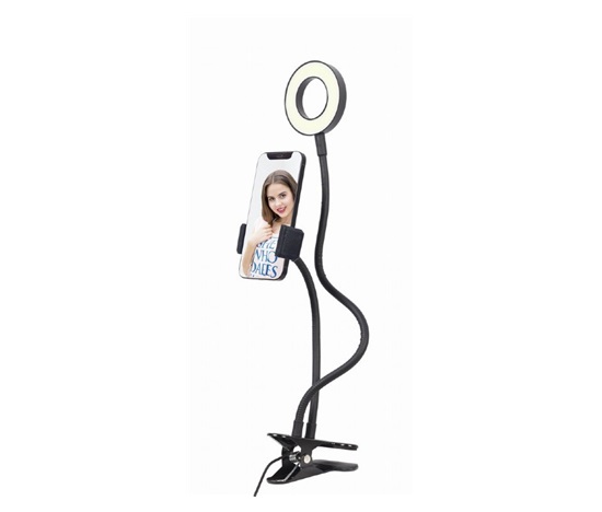 GEMBIRD selfie kampička LED ring s držákem telefonu, USB