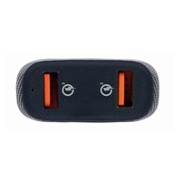 GEMBIRD Nabíječka do auta, 2x USB, rychlo-nabíječka, QC3.0, 36 W, černá