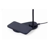 GEMBIRD Bezdrátová QI nabíječka, 10W, s LED lampičkou, černá