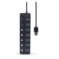 GEMBIRD hub, 7-port USB 3.1 (Gen 1) hub s vypínači