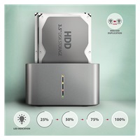 AXAGON ADSA-DC, USB-C 5Gbps - 2x SATA 6G 2.5"/3.5" SSD/HDD CLONE DUAL dokovací stanice