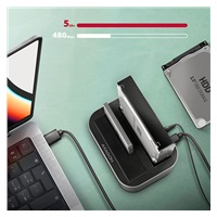 AXAGON ADSA-DC, USB-C 5Gbps - 2x SATA 6G 2.5"/3.5" SSD/HDD CLONE DUAL dokovací stanice